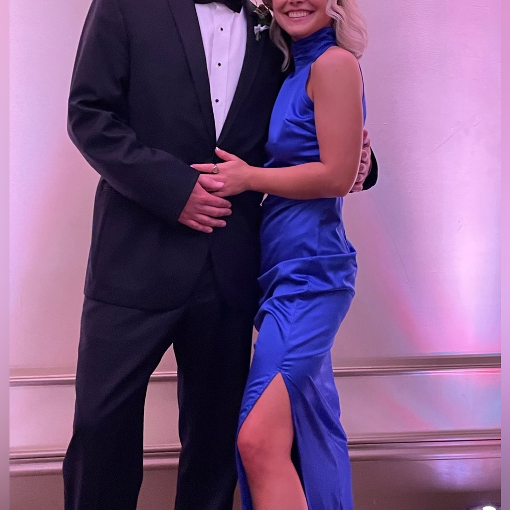 Nasty Gal Royal Blue Open Back Gown Size 2